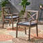 2 chaises de jardin grises avec coussins remplis de mousse, conception classique, bois, assemblage rapide, dimensions de l'assise: P 18,00 po x l 17,75 po, assise confortable