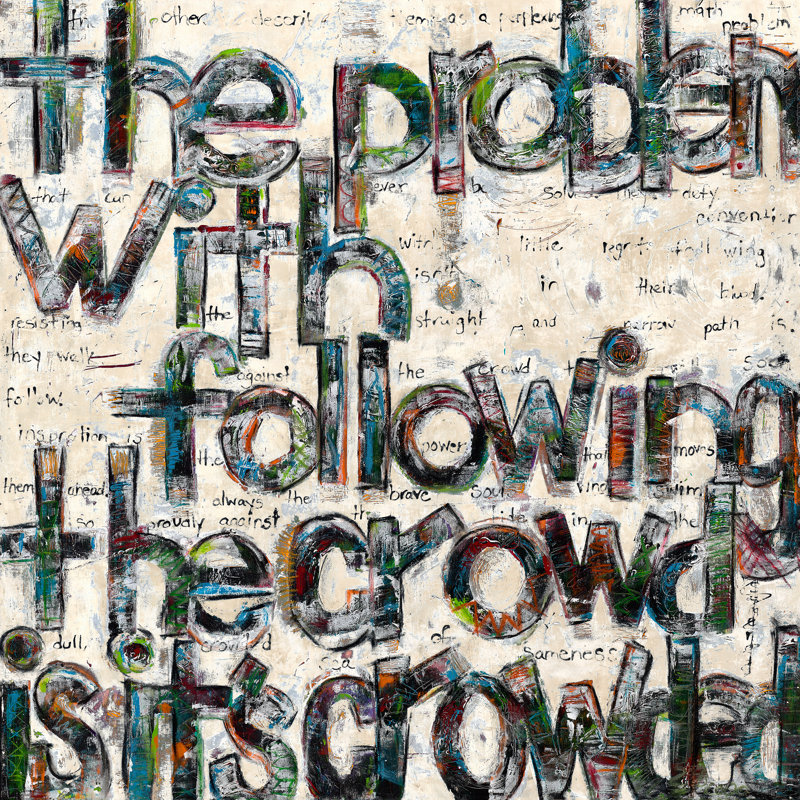 The Problem With Following Print by Ann Golumbuk, 24" H x 24" W x 1.5" D, Knife Gel