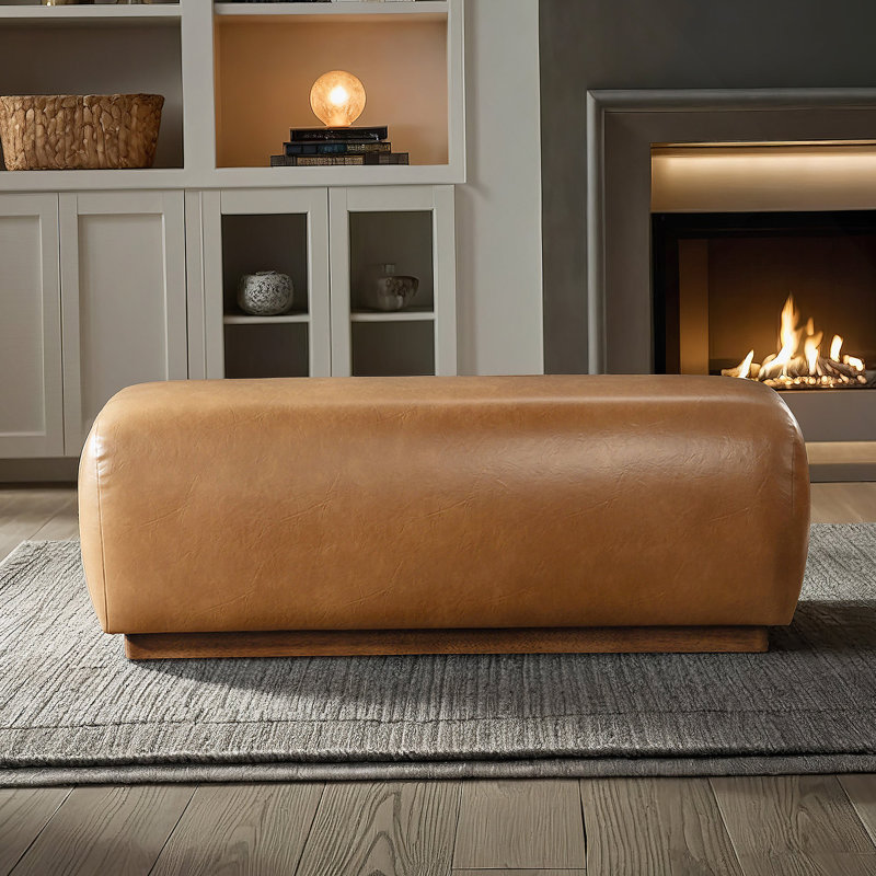 Vegan Tan Leather Bench