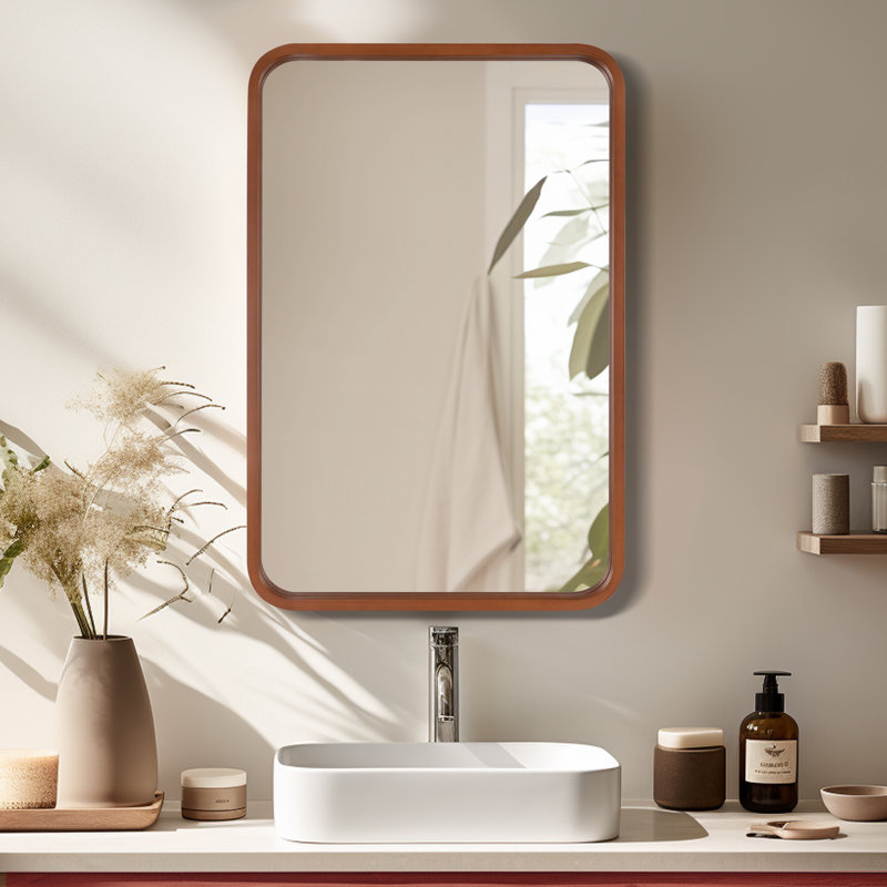 Miroir mural Sarwat, Noyer, 30 po x 20 po