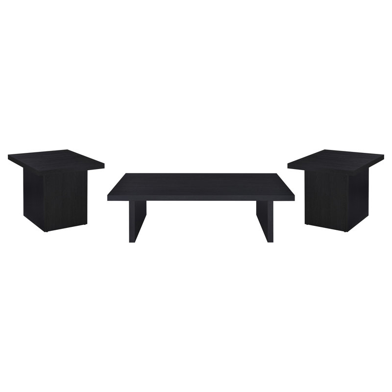 Caroline Black 3-Piece Rectangular Coffee And End Table Set(Only Including Coffee Table)
