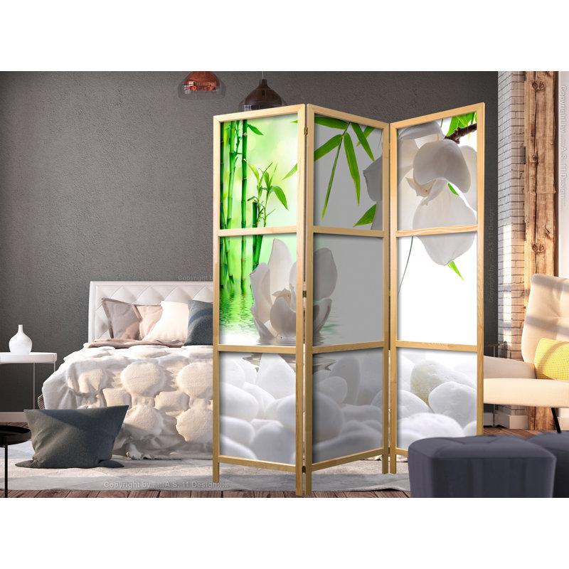 135cm W x 171cm H 3 - Panel Solid Wood Folding Room Divider