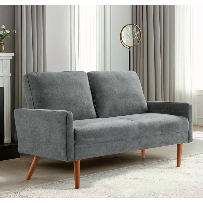 Modern design upholstered Sofa, 33.07" H x 55.51" W x 29.92" D, Gray