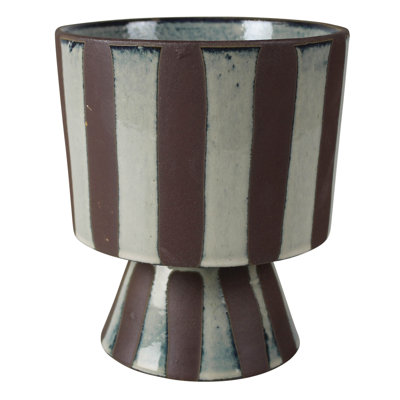 Striped Chalice Ceramic Vase