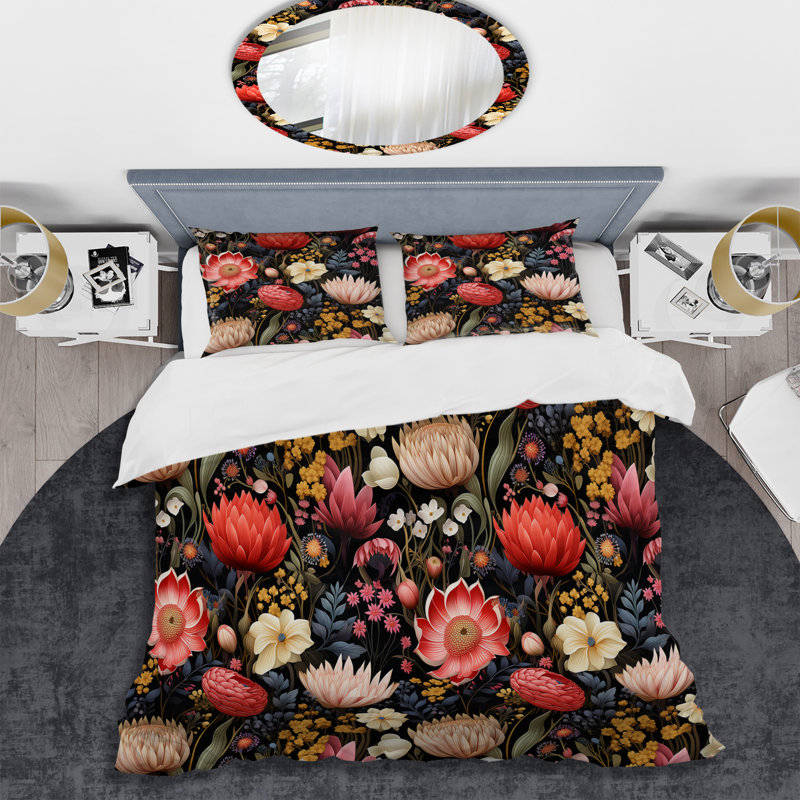 Ensemble de housse de couette multicolore Tribal Botanics Floral Garden Dreams II