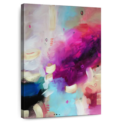 Avery abstrait rose et bleu