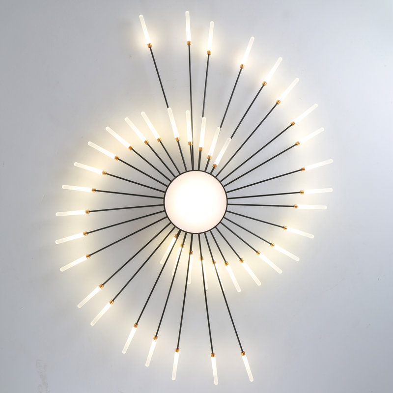 Modern led ceiling light with remote, flush mount ceiling lamp acrylic lampshade, Matte Black