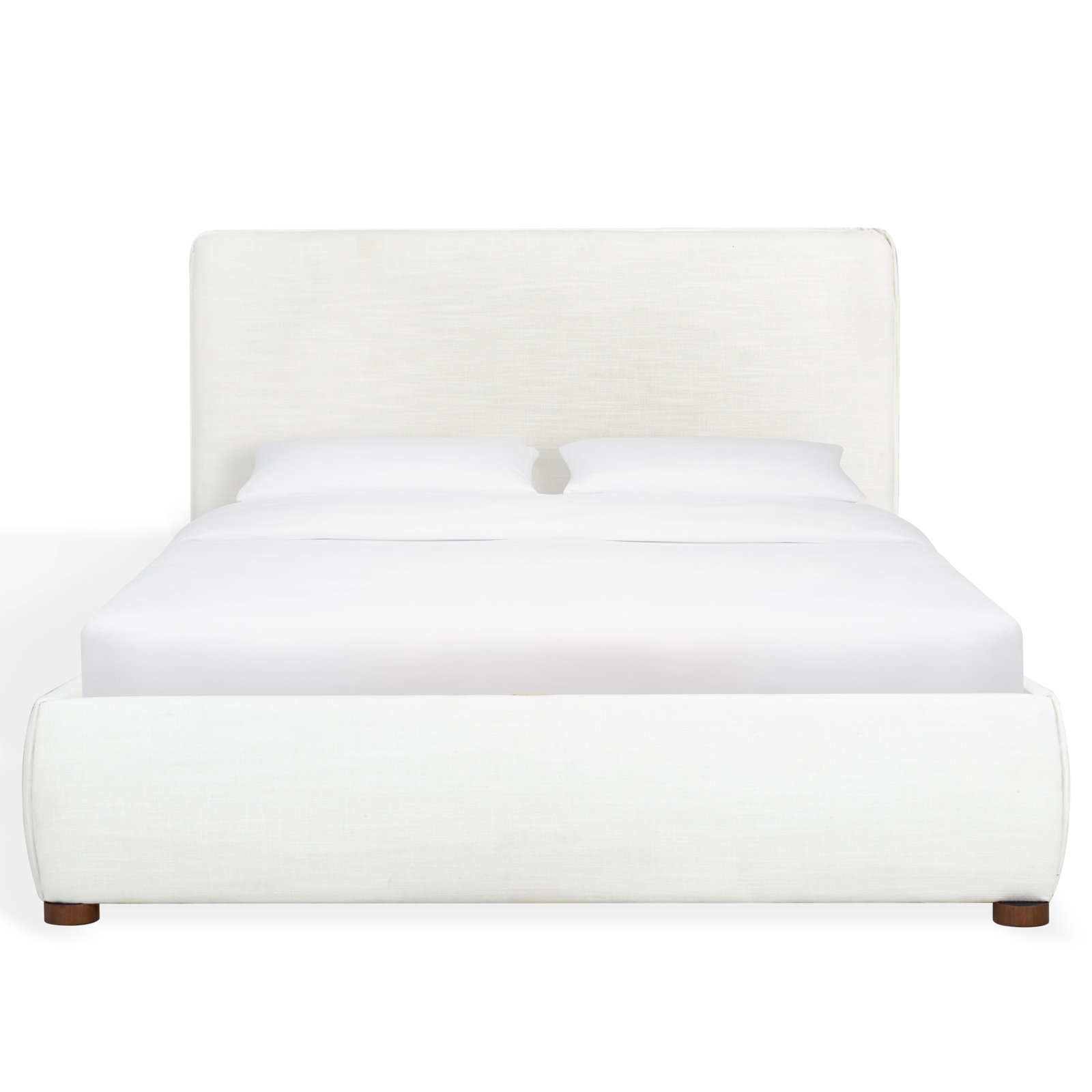 Callahan Upholstered Bed, Full / Double, White Linen