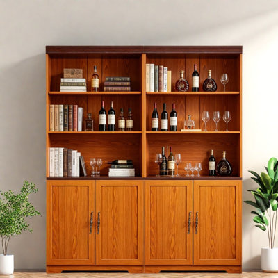 Bibliothèques avec rangement, grande armoire ajustable en bois aggloméré pour le bureau à domicile