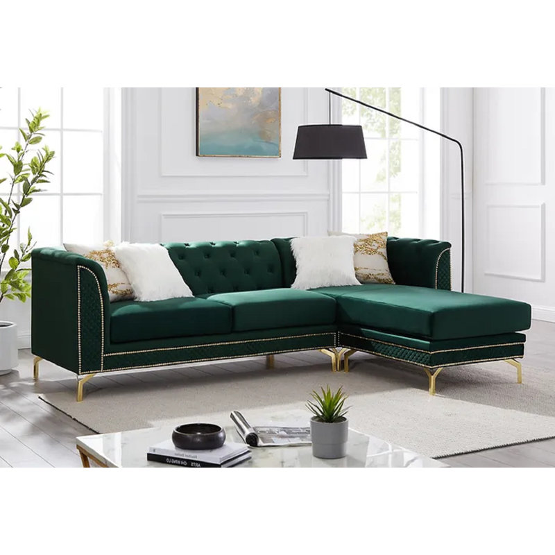 Canapé modulaire Naia, Velours émeraude