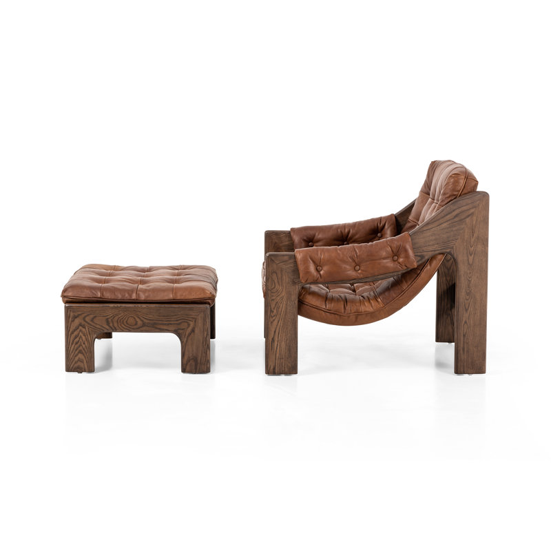Halston Armchair with Ottoman, Heirloom Sienna