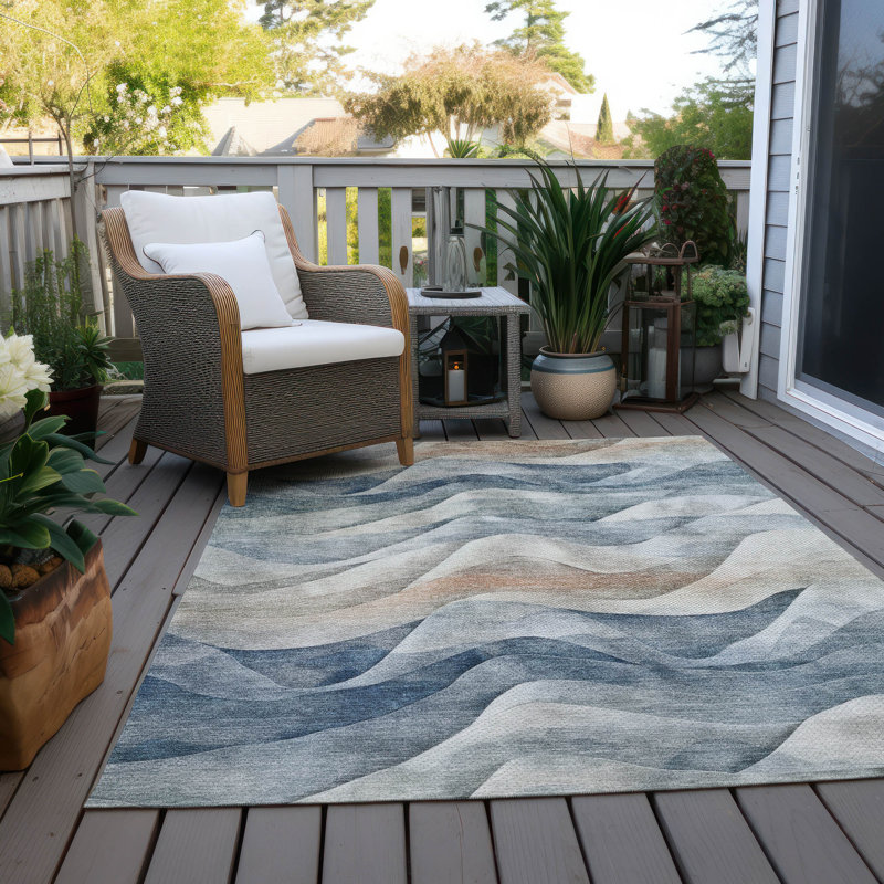 Tapis intérieur / extérieur bleu Arionelle, 10 pi x 14 pi