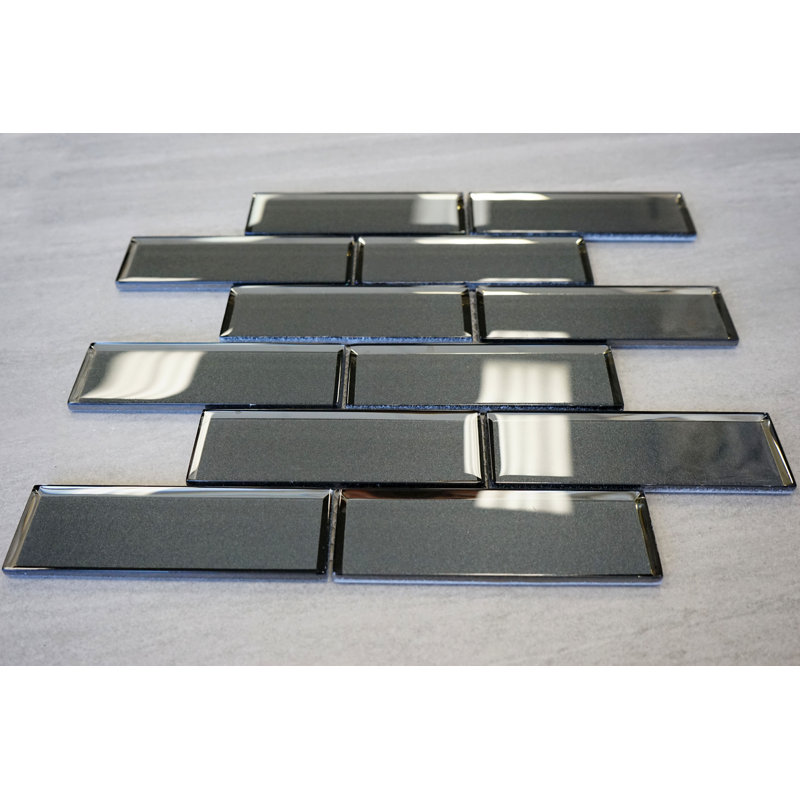 2.00 in. x 6 in. Glossy Tile, Dark Gray