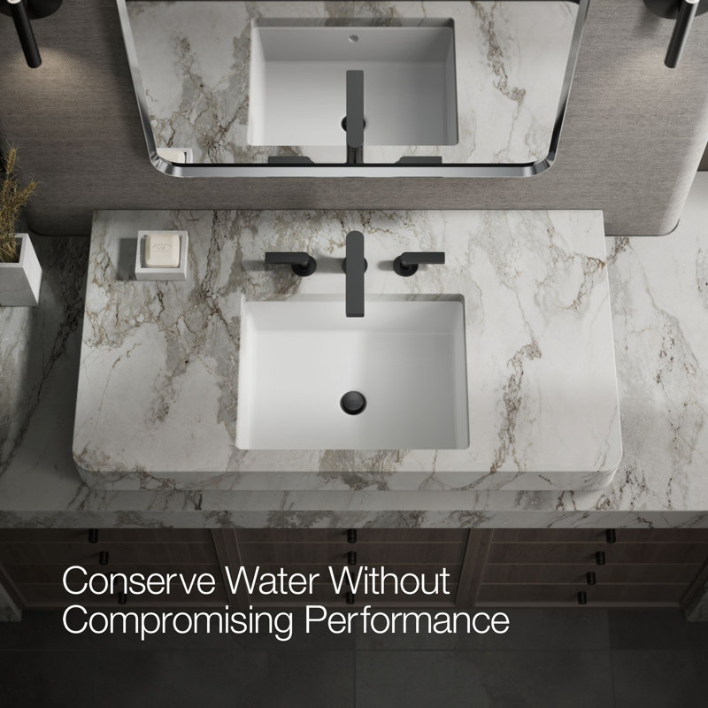 Composed Widespread Bathroom Faucet with Drain Assembly, Matte Black
