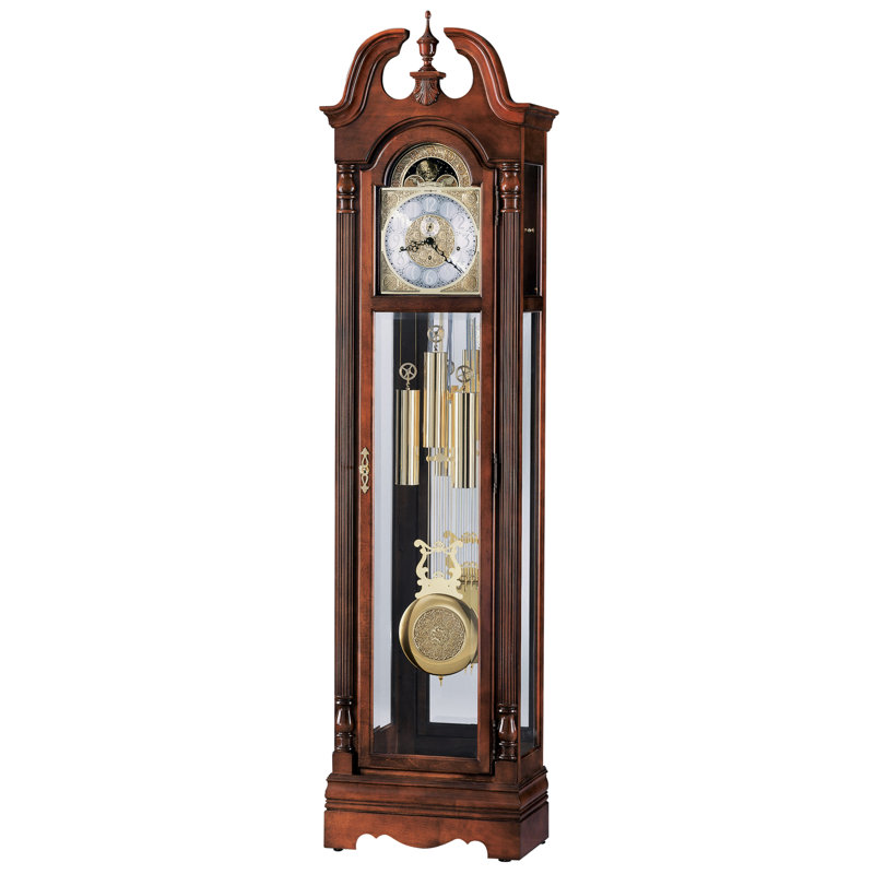 Benjamin 85.25'' H Solid + Manufactured Wood Grandfather Clock with Adjustable Chime Volume