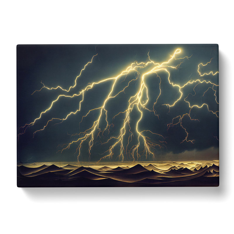 Happy Lightning Storm - Wrapped Canvas Print, 35cm H x 50cm W x 3cm D