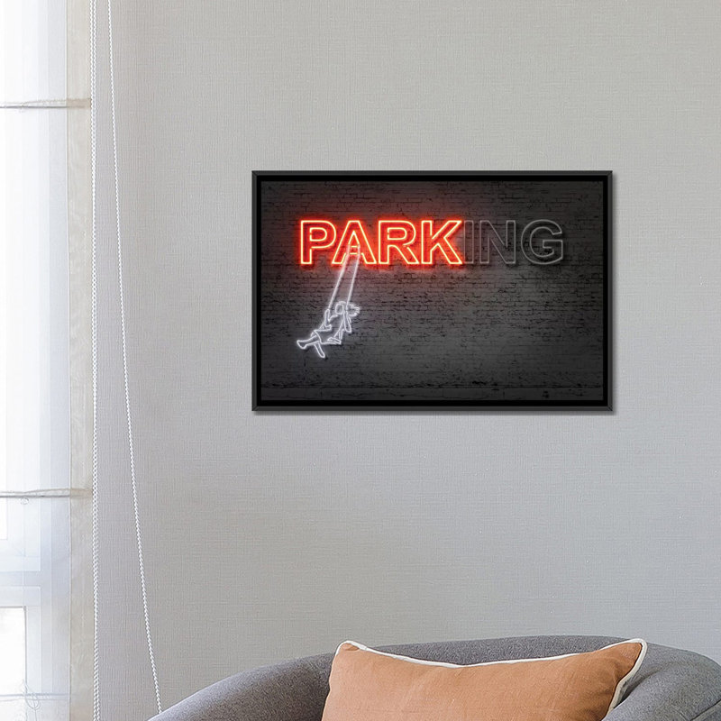 « park », reproduction d’impression sur toile, H 18 po x l 26 po x P 1,5 po, Toile encadrée noire, Pas de tapis