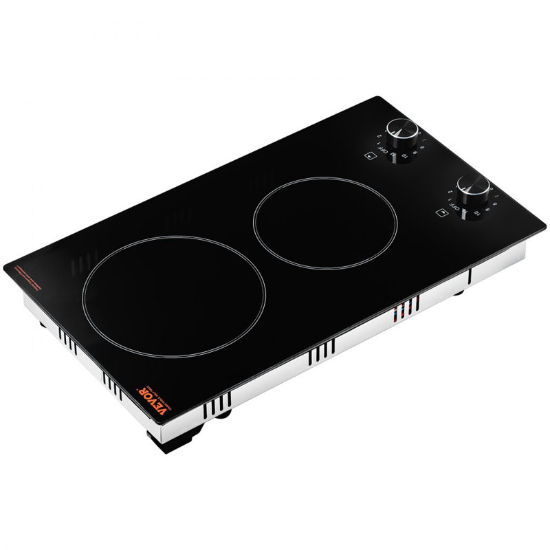 Built-in Electric Cooktop Radiant Ceramic Cooktop 2 Burners 20.1x11.6 inch