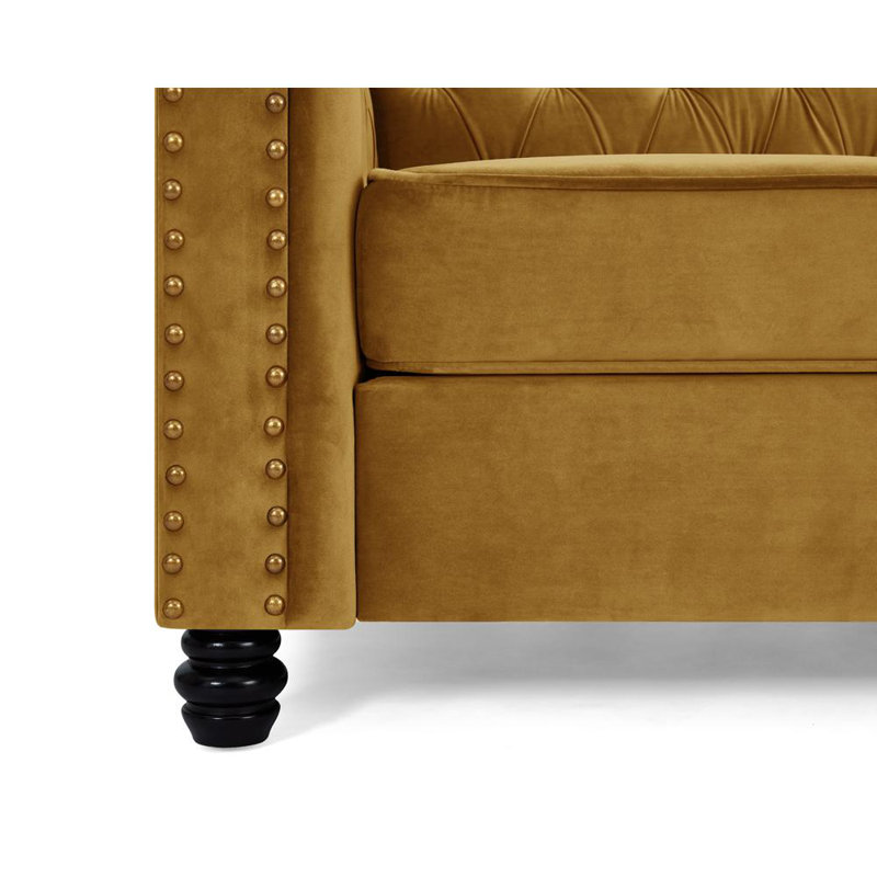 Kierce 2 Seater Velvet Sofa, Brown Polyester