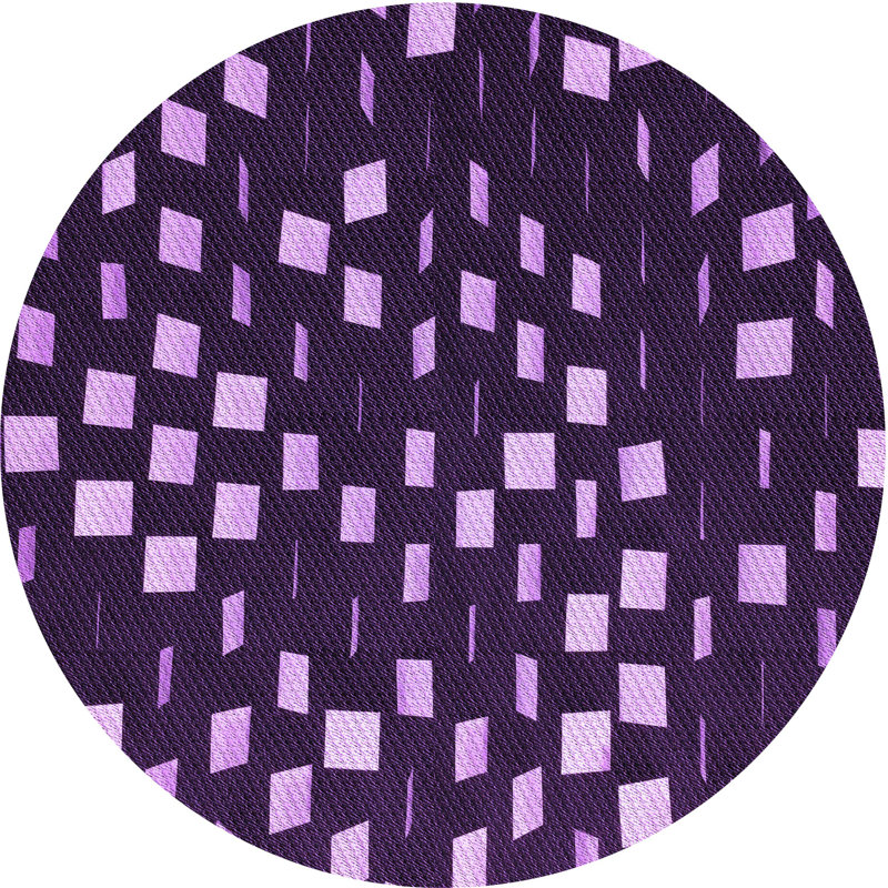Chenille Geometric Indoor Rug, Round 6'