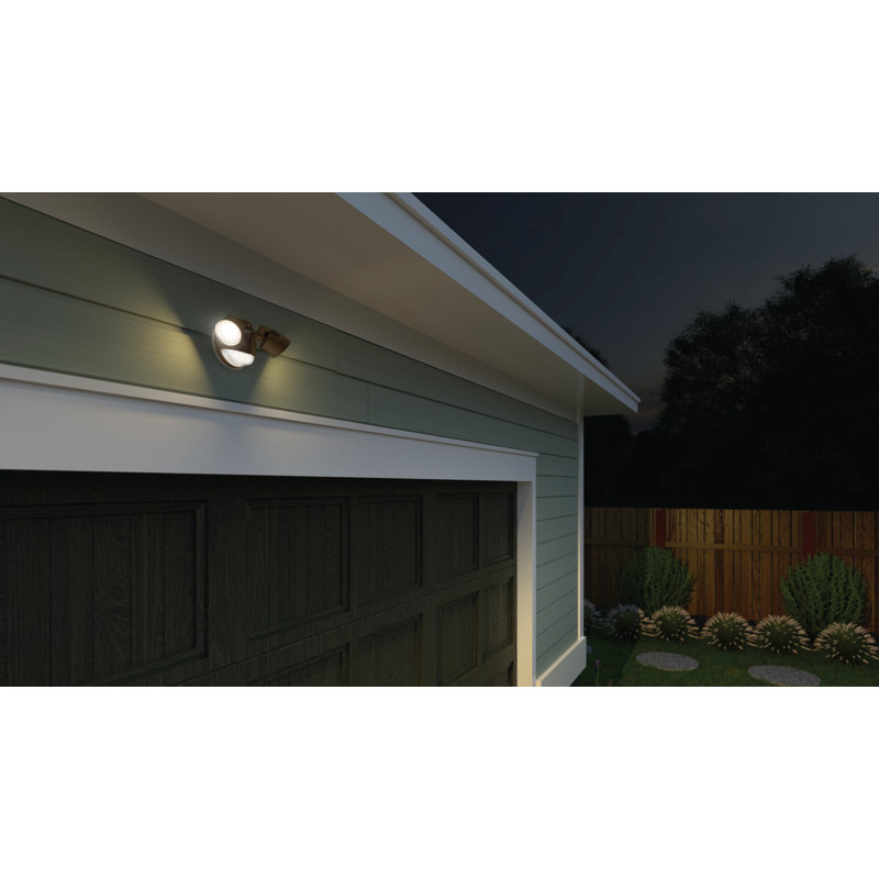 White Dual Head LED Security Flood Light with Motion Sensor