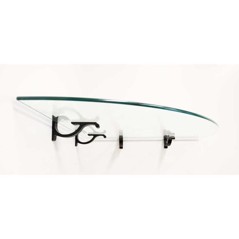 Tablette d'angle en verre, Noir