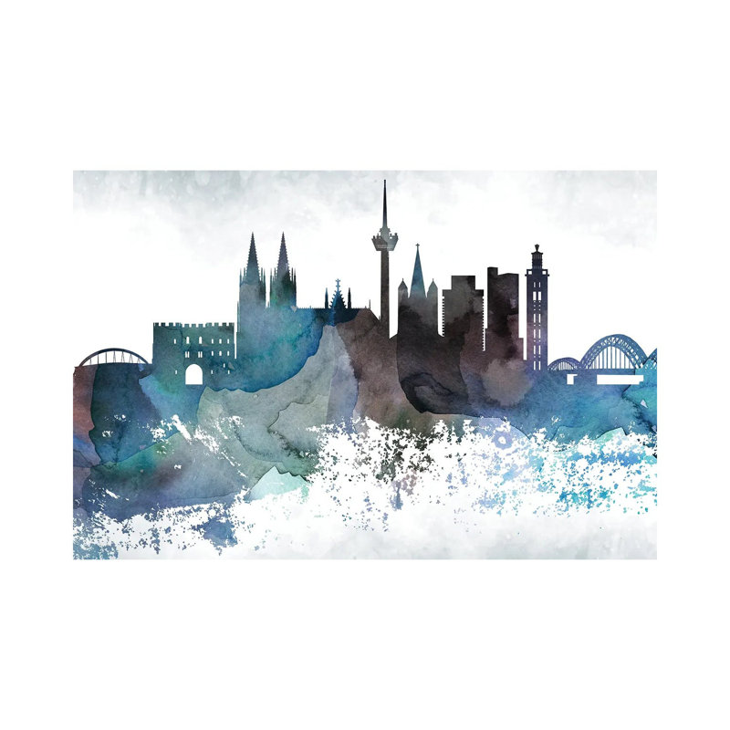 Cologne Bluish Skyline by WallDecorAddict - Wrapped Canvas Print, 66.04 cm H x 45.72 cm W