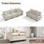Ensemble de salon 2 pièces rembourré avec canapé et causeuse, canapé modulaire surdimensionné à assise profonde aspect lin avec garniture cloutée-806873058