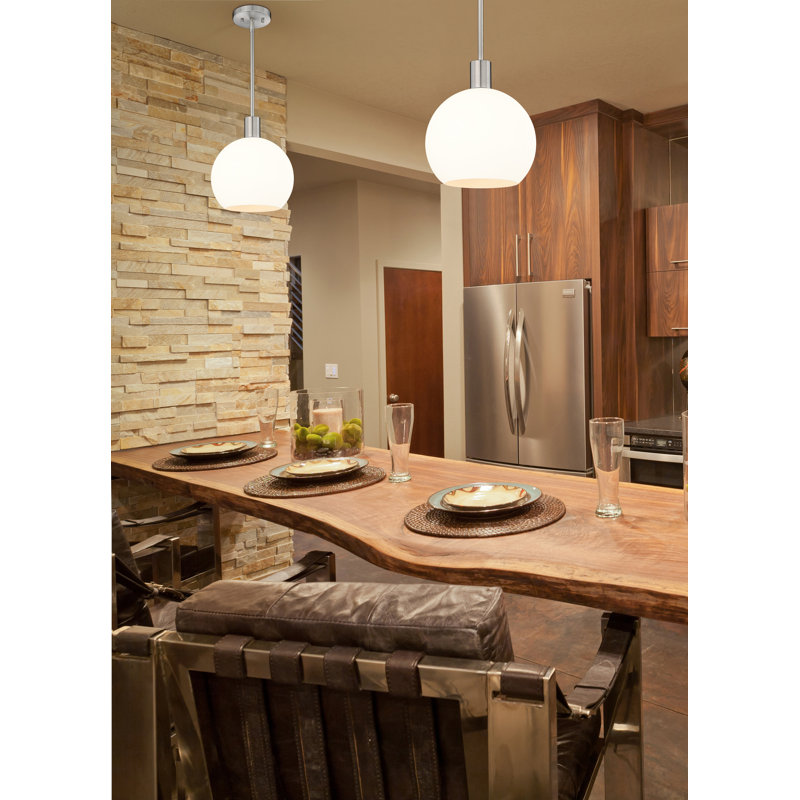 Luminaire suspendu 1 lumière Margo, Nickel brossé, Grainé