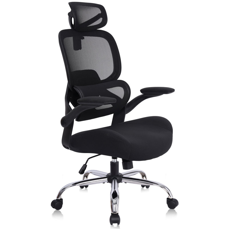 Ergonomic High Back Mesh Office Chair With Adjustable Headrest & Lumbar Support For Home Office