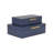 RebekaSet of 2 Rectangular Nesting Decorative Storage Boxes, Modern Embossed Finish - Navy Blue Faux Shagreen-1678943987