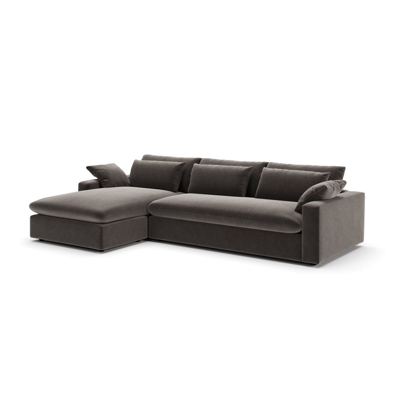 Remy Chaise Sectional, Left Hand Facing, Andrew Espresso Performance Chenille