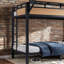 Lit superposé simple TG au-dessus de simple TG avec tablettes de rangement, panneau perforé, ports USB et lumières DEL-1663217280