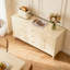 Buffet rétro de style crème, armoire à thé en bois massif multicouche, armoire de rangement mince pour le salon et le vestibule-126450413