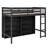 Loft Bed With 8 Open Storage Shelves And Built-In Ladder-1241793836