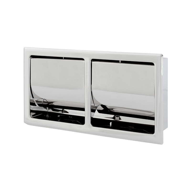 Hoteliere Double Toilet Paper Holder, Polished Stainless Steel