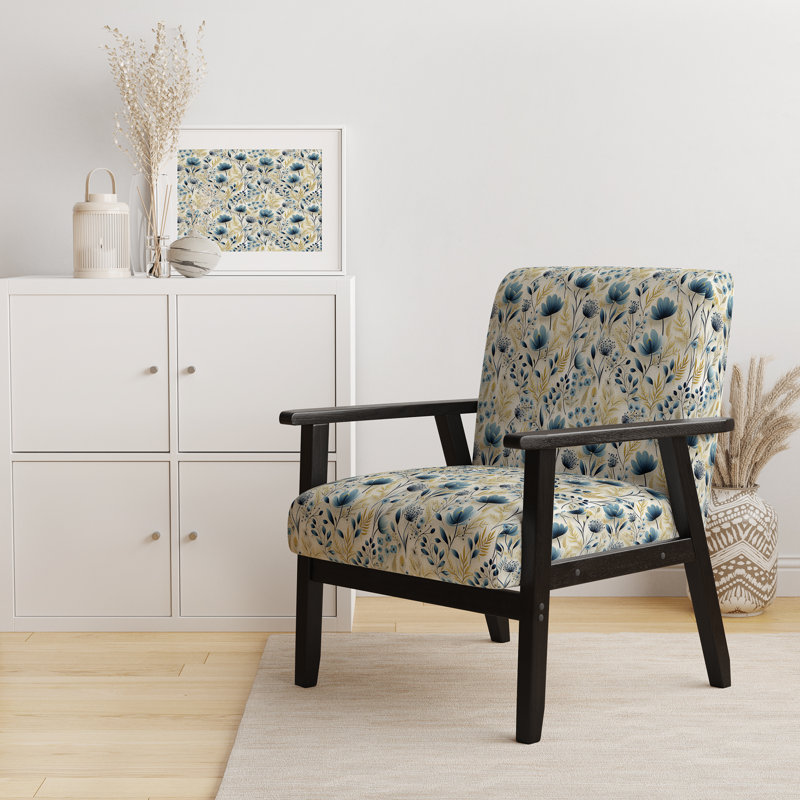 Chaise d'appoint rembourrée bohémienne et éclectique Natural Plant Fusion II