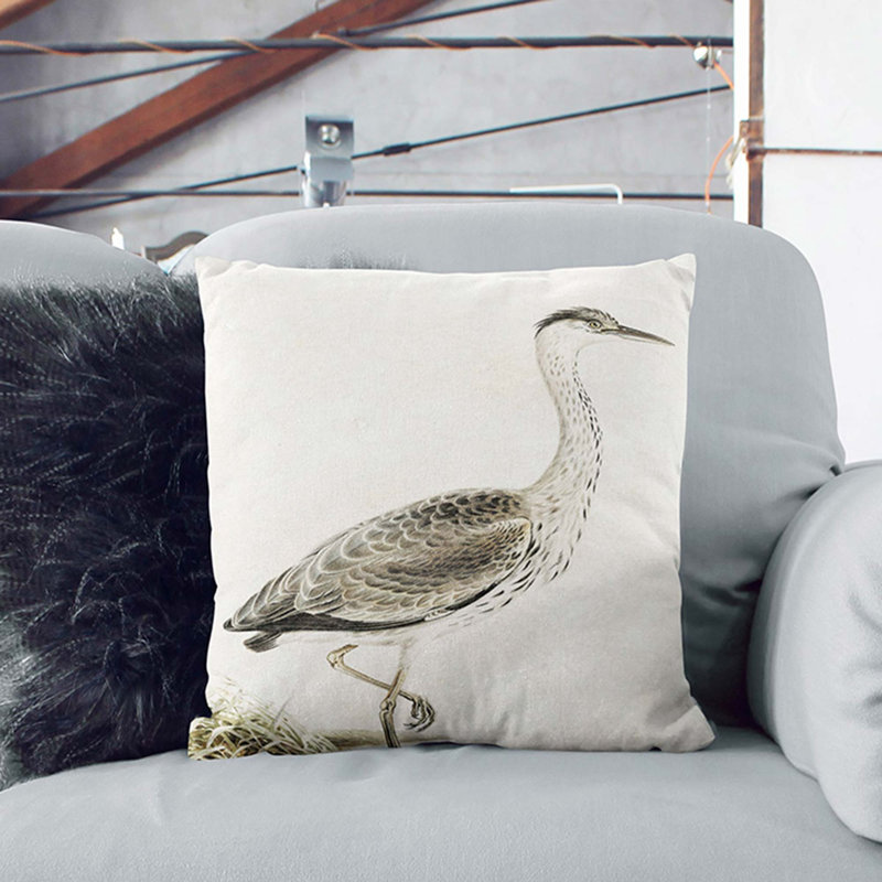 Heron by Von Wright Cushion with Filling, 40cm H x 40cm W x 15cm D