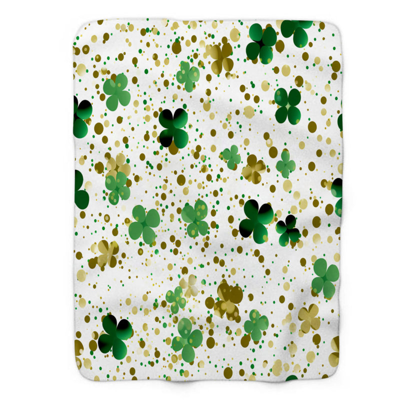 Couverture en sherpa de qualité supérieure 1 pièce Fortunate Glitter WB_FL_100624_0044, L 60 po x L 80 po