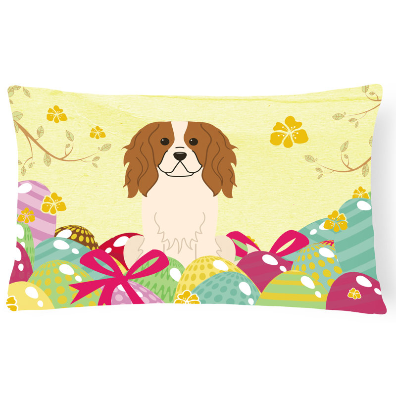 Coussin lombaire cavalier épagneul pâques œufs