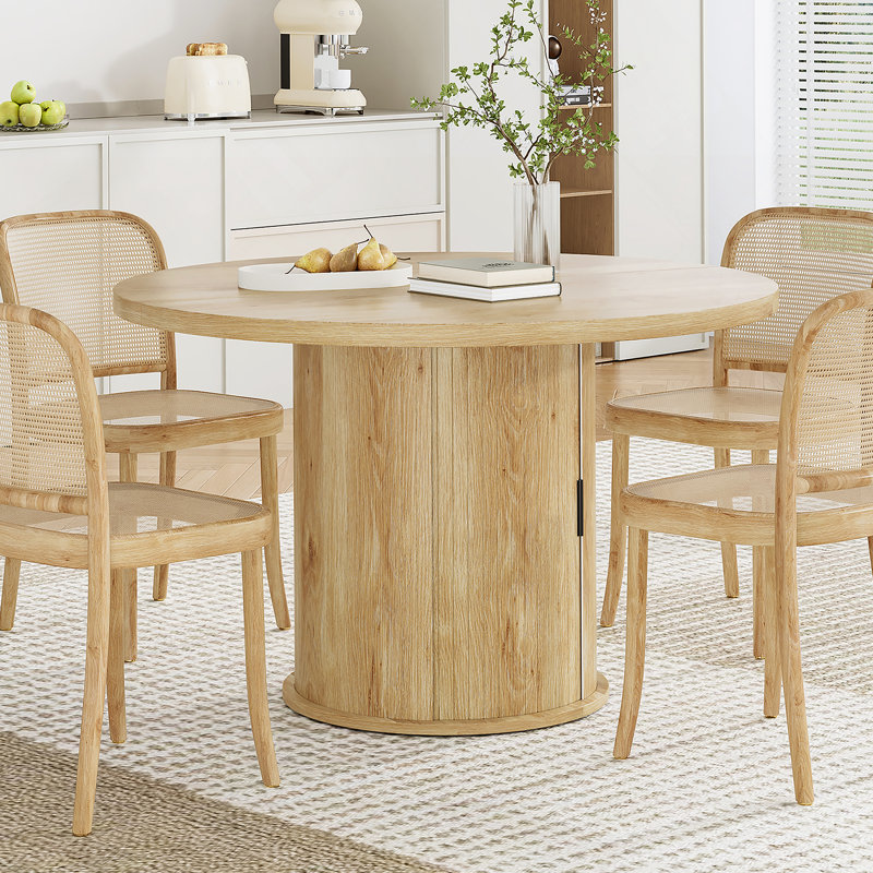 Table de salle à manger ronde 43 po pour 4 personnes, petite table de cuisine en bois avec base en métal robuste, table de salle à manger ronde moderne pour salle à manger, assemblage facile