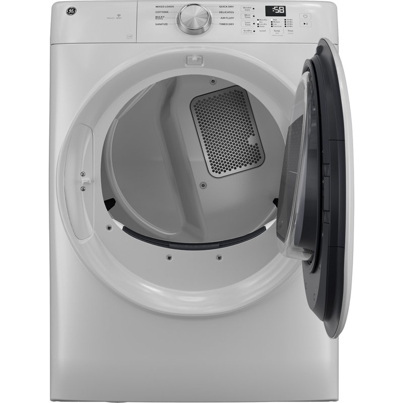 GE® ENERGY STAR® 7.8 cu. ft. Capacity Smart Front Load Electric Dryer, White, Electric