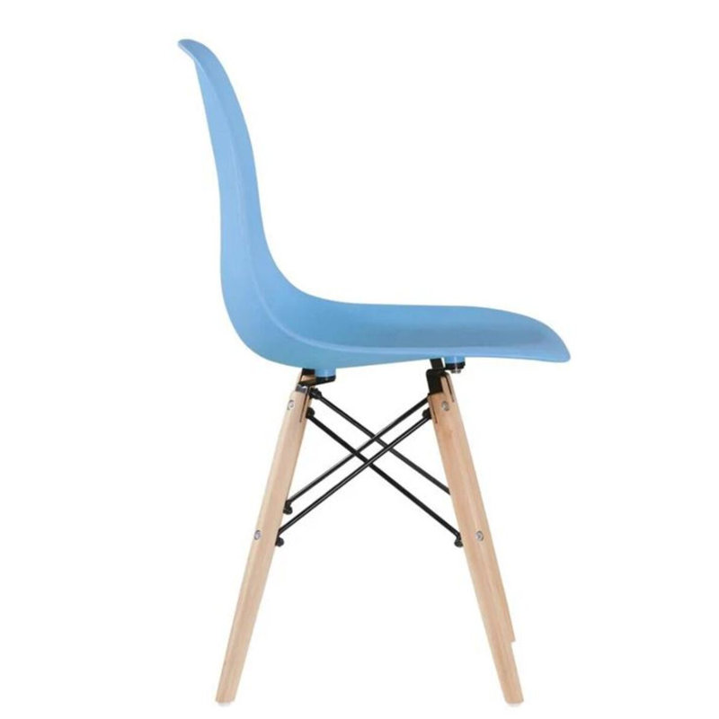 Chaise d'appoint en plastique Wrenshall, Bleu bébé / Naturel