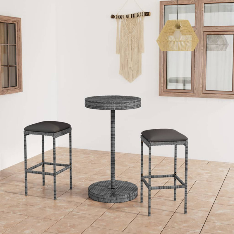 Ensemble 3 pièces avec coussins Ofrath, gris