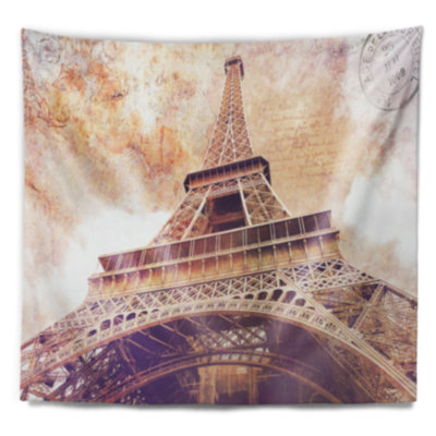Tapisserie de conception de carte postale cityscape eiffel tour paris