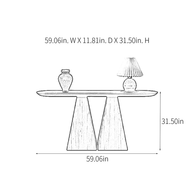 Console Retro Minimalist Art, H 31,5 po x l 59,06 po x P 11,81 po, Brun