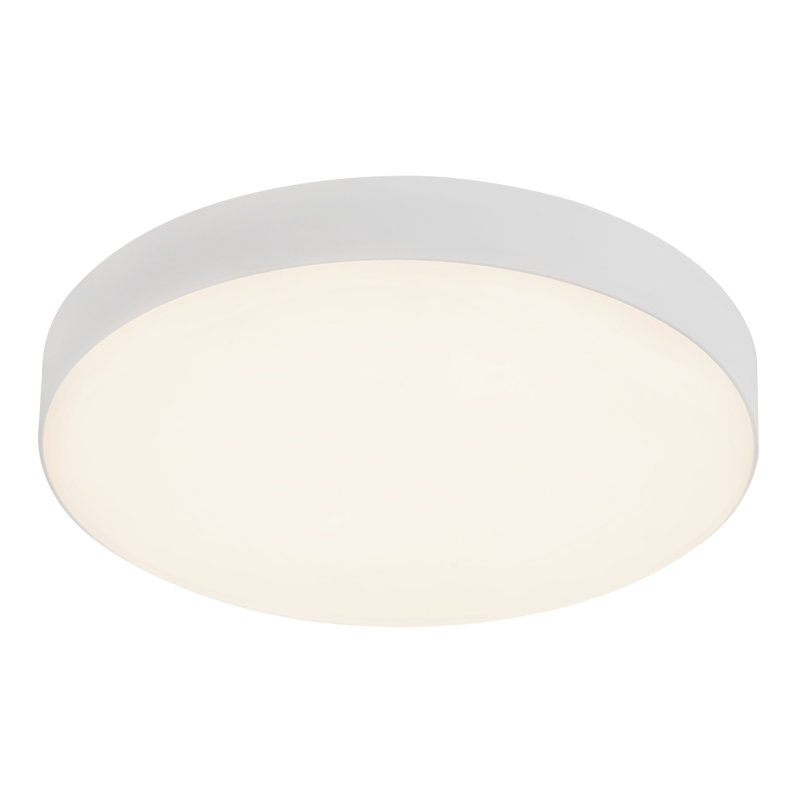 Rynn 7-in Black dimmable LED Flush Mount, White