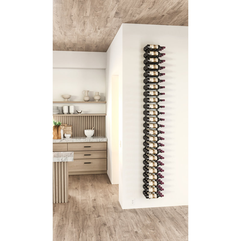 72 Bottle Wall Mounted Wine Bottle Rack, Matte Black