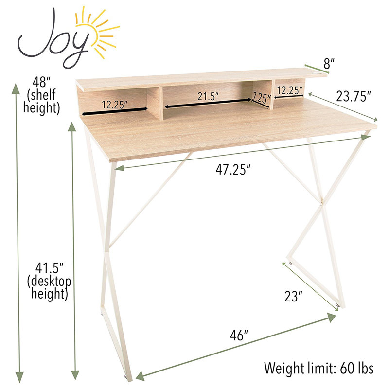 Maple Woodgrain 52" Modern Standing Desk with Storage Cubbies