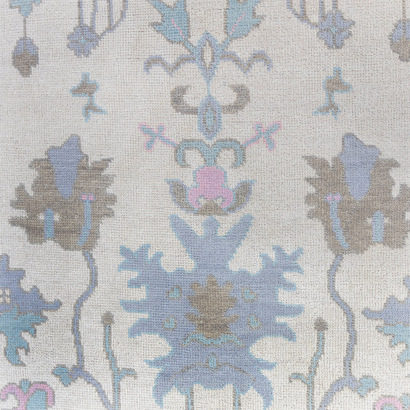 Ina Hand Knotted Wool Floral Area Rug, Runner 3' x 12'